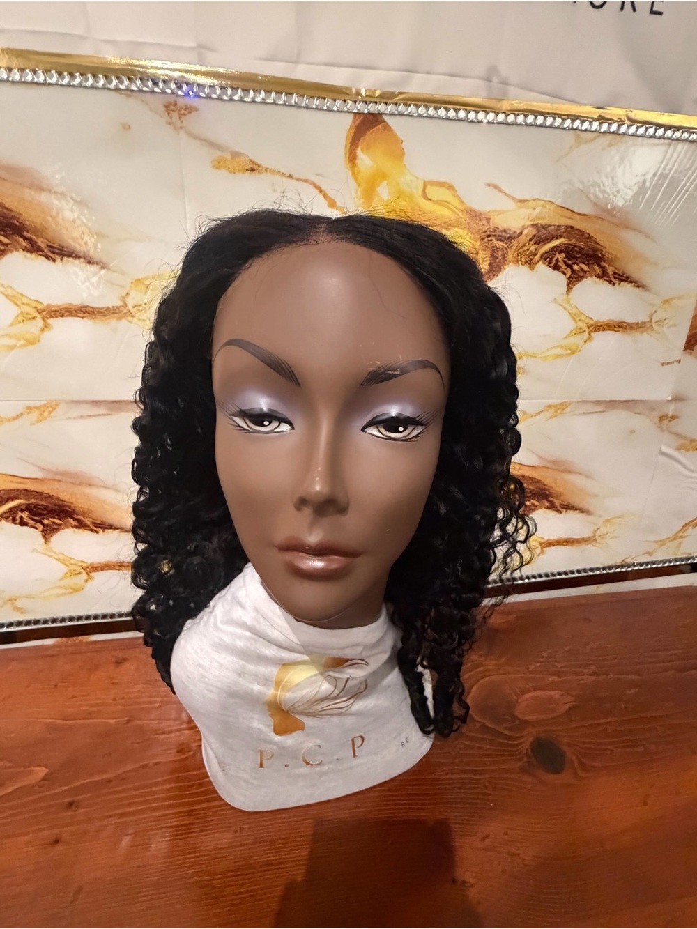 Black Curly Human Hair Wig - Natural Black Lace Front